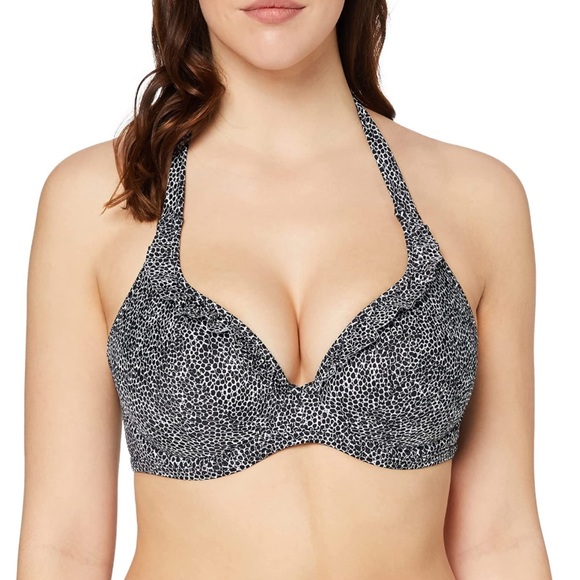 Freya Bikini Top you know 28F Swim Swimwear Plunge V Halter Underwire Moulded - Picture 1 of 8